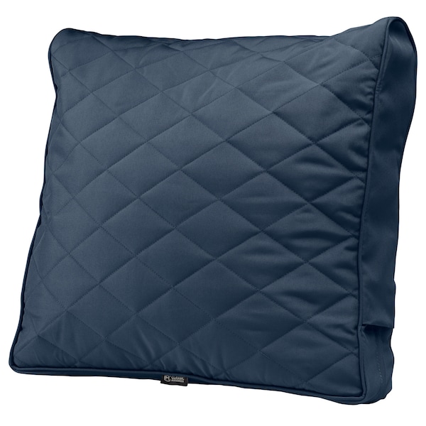 Classic Accessories Montlake FadeSafe Patio Chair/Loveseat Back Quilted Cushion, 21x20x4 Inch, Navy 62-058-NAVY-EC - main